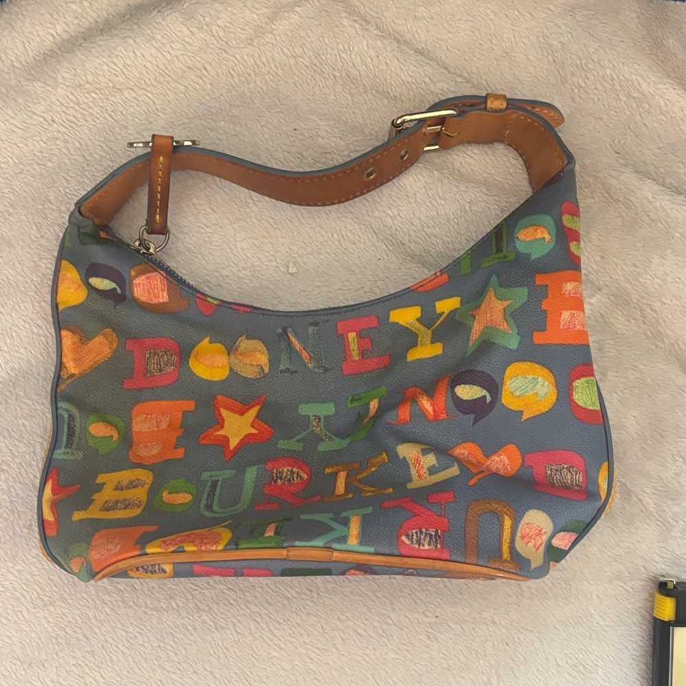 Dooney & Bourke Multicolor Logo-Print Shoulder Bag on Gray